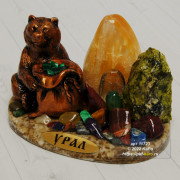 Сувенир из коллекционных минералов "Медведь" 