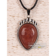 Кулон «Капля» из клубничного кварца на шнурке 